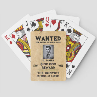 Vintage Fun Convict Reward Wanted Birthday Party Playing Cards