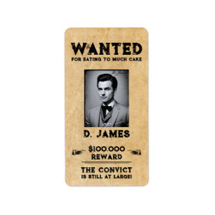 Vintage Fun Convict Reward Wanted Sticker