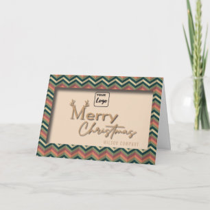 Vintage fun reindeer typography logo Holiday card