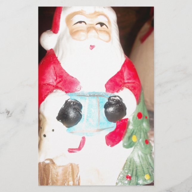 Vintage Fun Santa with Snow Art Print (Front)