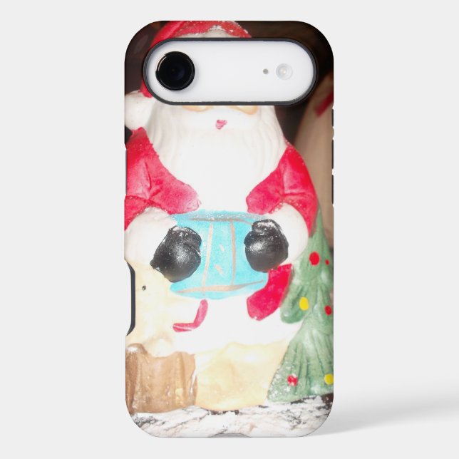 Vintage Fun Santa with Snow Art Print (Back)