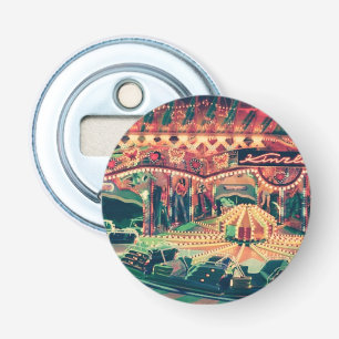 Vintage Funfair at Night Bottle Opener