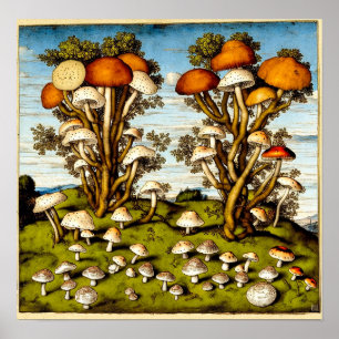 Vintage Fungi Art Print