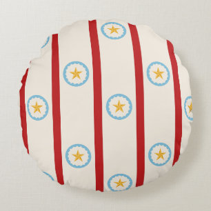 Vintage Funhouse Circus Stars Retro Carnival Round Cushion