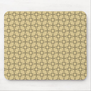 Vintage Funk Geometric Mousepad, Champagne Gold Mouse Pad