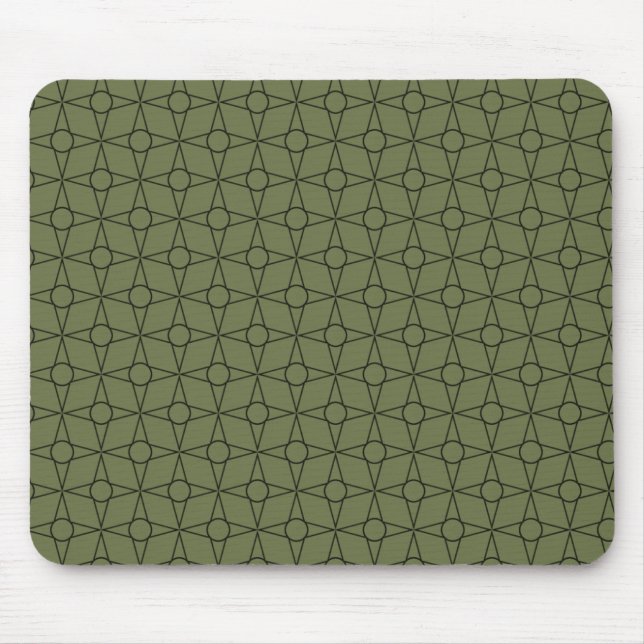 Vintage Funk Geometric Mousepad, Fern Mouse Pad (Front)