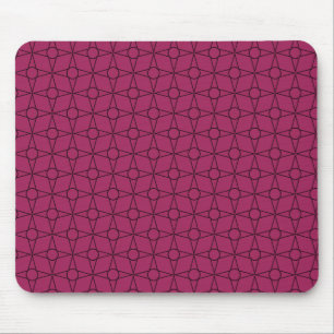 Vintage Funk Geometric Mousepad, Magenta Mouse Pad