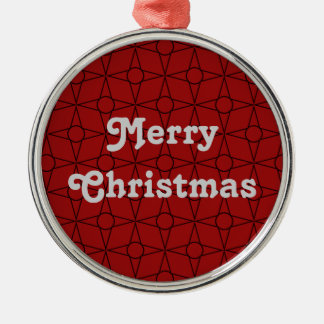 Vintage Funk Premium Round Ornament, Dark Red Metal Tree Decoration