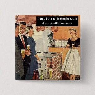 Vintage Funny Bridal Shower / House Warming Party 15 Cm Square Badge