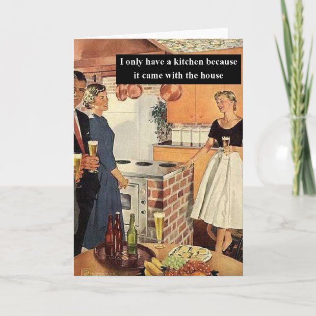 Vintage Funny Bridal Shower / House Warming Party Card (Front)