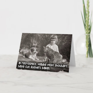 Vintage Funny Card - Mum Cut Ruthie's Bangs