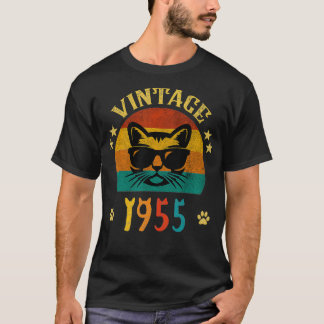 Vintage Funny Cat  Birthday Gift 1955 Men Women 67 T-Shirt
