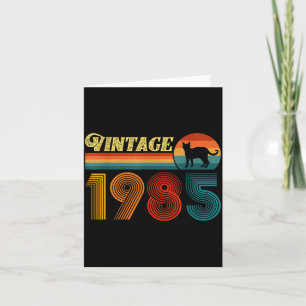 Vintage Funny Cat Shirt Birthday Gift 1985 Men Card