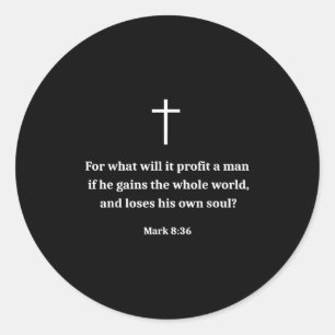 Vintage Funny Christian Motivational Bible Verse M Classic Round Sticker