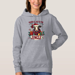 Vintage Funny Christmas Highland Cow Jingle Bell C Hoodie
