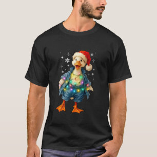Vintage Funny Christmas Silly Goose Santa Hat Ligh T-Shirt