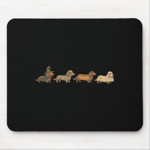 Vintage Funny Dachshund Ghost Halloween Costume Do Mouse Pad