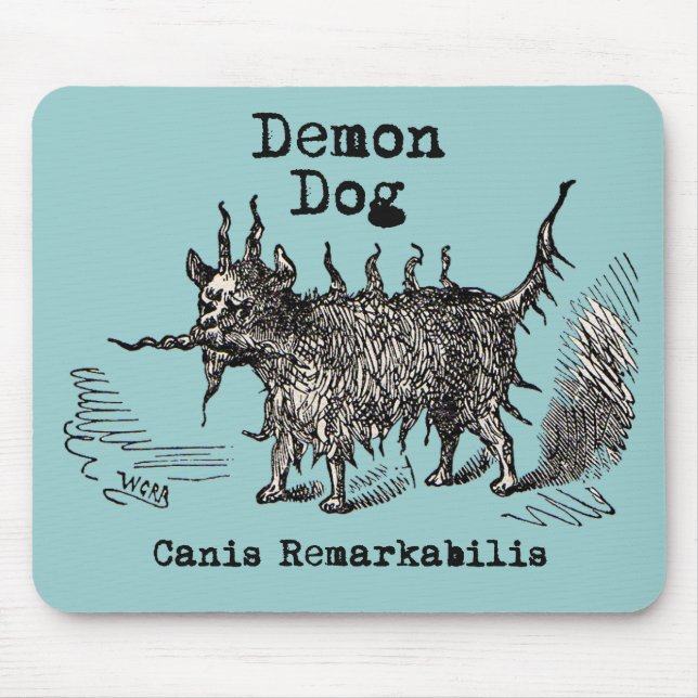 Vintage funny demon dog mouse pad (Front)