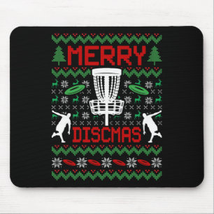 Vintage Funny Disc Golf Ugly Christmas  Mouse Pad
