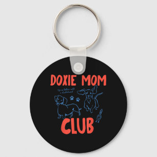 Vintage Funny Doxie Mum Club Weenie Dog Dachshund Key Ring