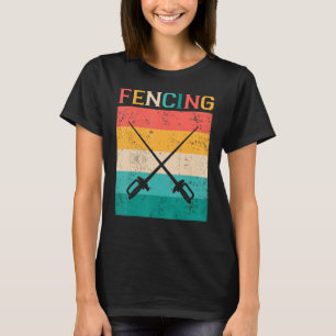 Vintage Funny Fencing Swordsman Fencing Fans Playe T-Shirt