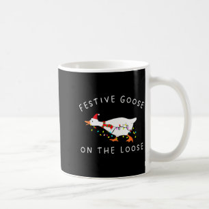 Vintage Funny Festive Goose On The Loose Christmas Coffee Mug