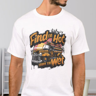 Vintage Funny Firetruck Sunset T-Shirt
