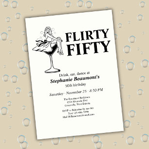 Vintage Funny Flirty Fifty Woman's 50th Birthday Invitation