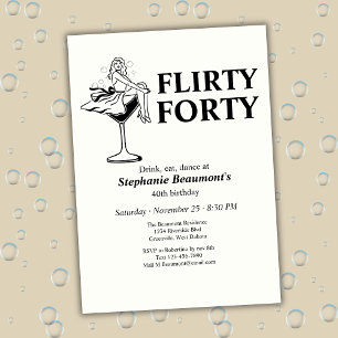 Vintage Funny Flirty Forty Woman's 40th Birthday Invitation