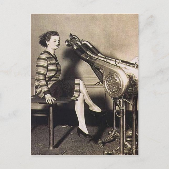 Vintage Funny Hair Dryer Postcard (Front)