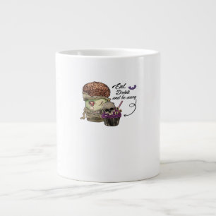 Vintage Funny Halloween Quote Eat Drink And Be Sca Large Coffee Mug