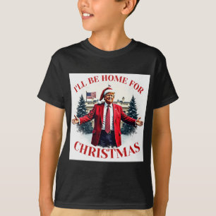 Vintage Funny Humorous Trump I’ll Be Home For Xmas T-Shirt