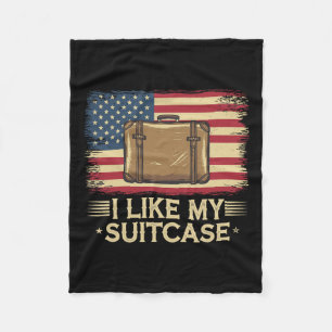 Vintage Funny I Like My Suitcase Trump Meme  Fleece Blanket