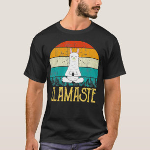 Vintage Funny Llama Do Yoga Lovers Retro Llamaste T-Shirt