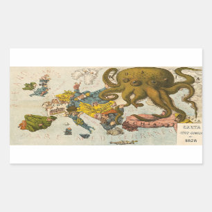 Vintage Funny Map of Europe Rectangular Sticker