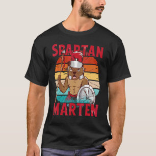 Vintage Funny Marten Dressed As A Spartan Warrior T-Shirt