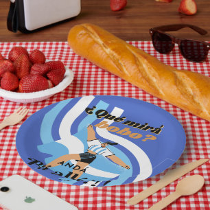 Vintage Funny Messi Argentina Que Mira Bobo Paper Plate