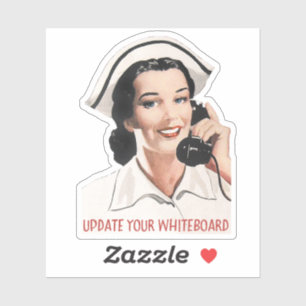 Vintage Funny Nurse Custom-Cut Vinyl Sticker