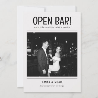 Vintage Funny Open Bar Photo Wedding Save the Date