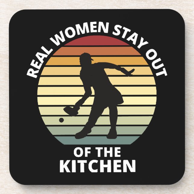 Vintage Funny Pickleball Women Coaster (Front)
