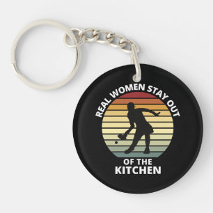 Vintage Funny Pickleball Women Key Ring