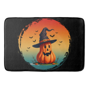 vintage funny pumpkin fall autumn season bath mat