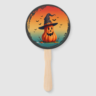 vintage funny pumpkin fall autumn season hand fan
