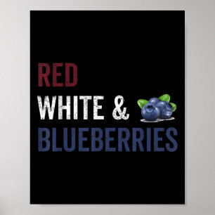 Vintage Funny Red, White And Blueberries Patriot  Poster