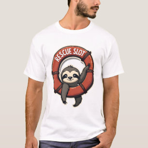 Vintage Funny Rescue Sloth Retro Humour Design 2 T-Shirt