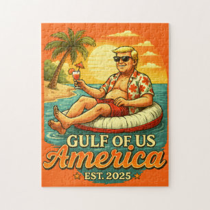 Vintage Funny Trump America's Gulf 2025 Jigsaw Puzzle