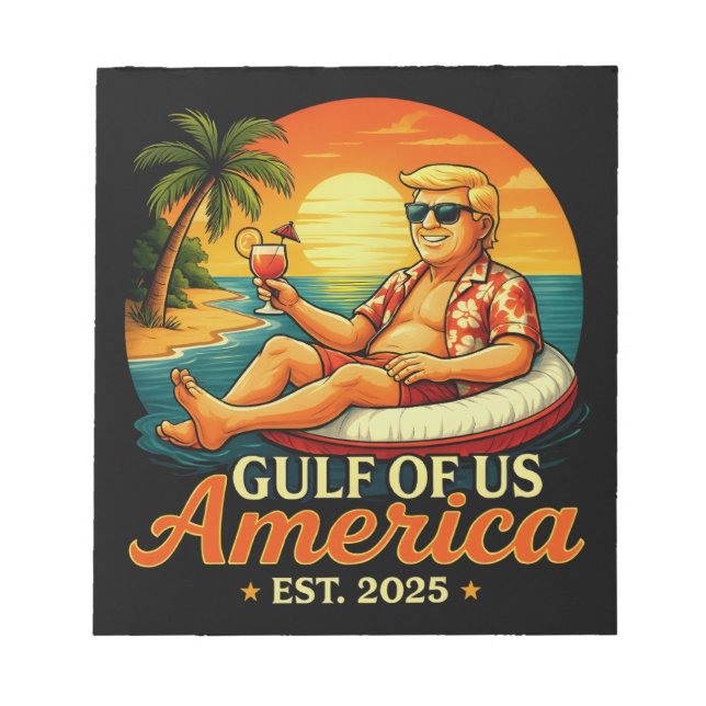 Vintage Funny Trump America's Gulf 2025 Notepad (Front)