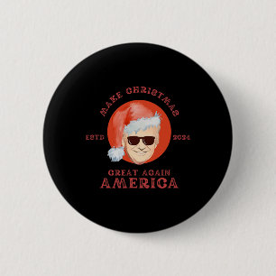 Vintage Funny Trump Make Christmas Great Gift 2024 6 Cm Round Badge