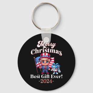 Vintage Funny Trump Merry Christmas Best Present E Key Ring