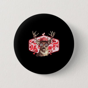 Vintage Funny Valentines Hunting Deer Camo Xoxo Cu 6 Cm Round Badge